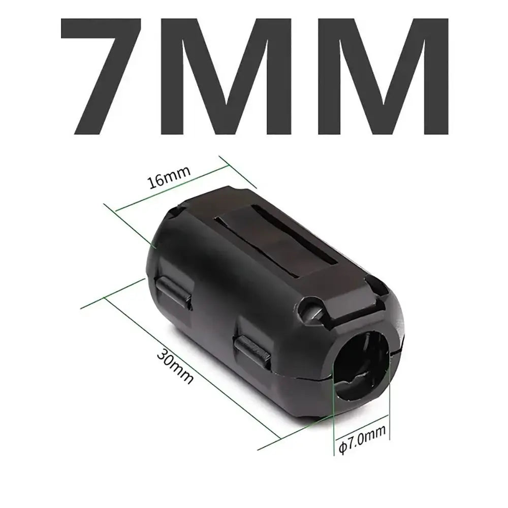 1Pcs EMI RFI Choke Clip Degaussing Filter Ferrite Core Snap-on Anti-interference Magnetic Ring 3.5/5/7/9/13/15mm Removable