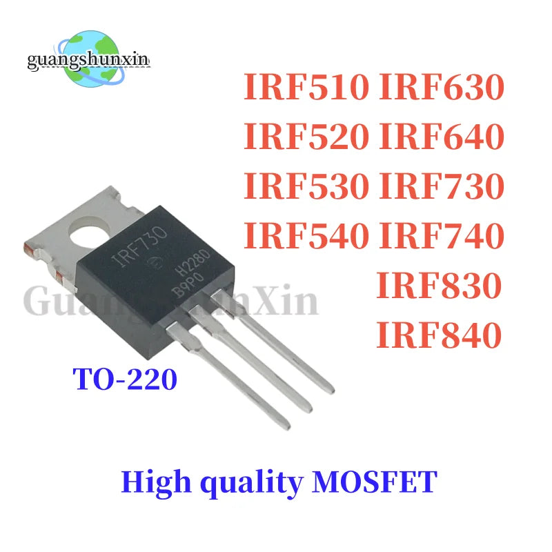 10PCS IRF840 IRF840PBF IRF510N IRF520N IRF530N IRF540N IRF630N IRF640N IRF730 IRF740 IRF830 IRF840 MOS TO220 High qualityMOSFET