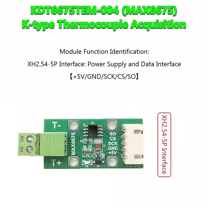 MAX6675 Module, Precision, Digital Temperature Type K Thermocouple Converter, Wide Range Sensor KDT6675TEM-004