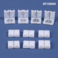 10Pcs LED Strip Connector 8MM 10MM 2Pin 3Pin 4Pin 3528 5050 RGB Single Color Solderless PCB Board Wire Free Welding Connectors