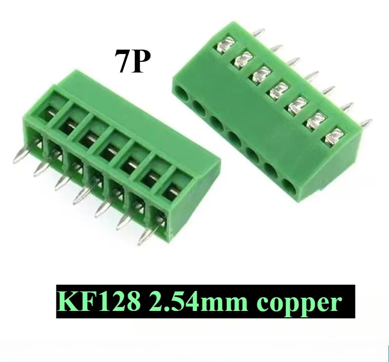 10pcs 2.54MM PCB Universal Screw Terminal Blocks Connector 2/3/4/5/6/7/8/9/10-12 Pin/Poles KF128 Straight Pin Copper