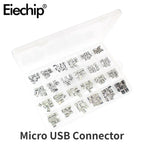 60pcs/240pcs Micro USB Connector Kit 12/24 Models USB Port/Tail Plug for MP3/4/5 DIY SMD DIP Socket Set USB Connectors Set