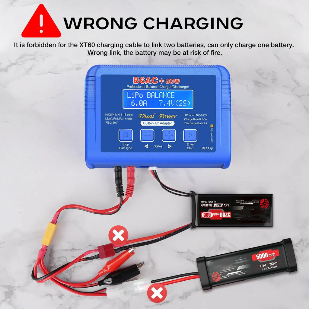HTRC IMAX B6 AC 80W 6A Digital LCD Balance Charger for Lipo LiFe NiMh NiCd RC Drone Car Battery