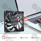 Gdstime 80mm Fan DC 5V 12V 24V 80x80x10MM Brushless Cooling Fan 8010 Double Ball Cooler 8CM Axial Fan for PC Case CPU Cooling