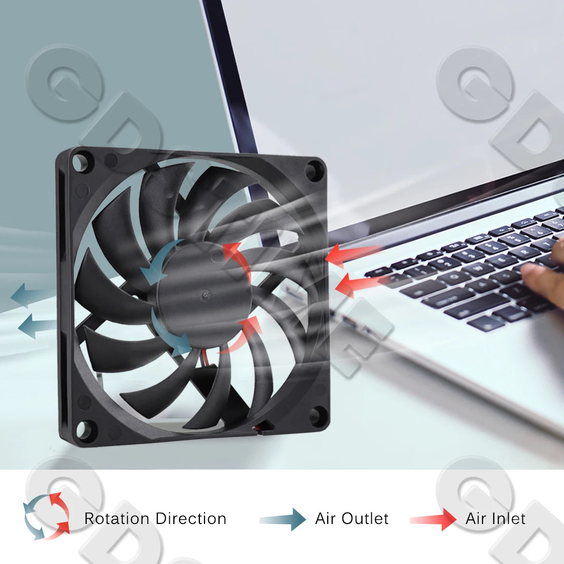 Gdstime 80mm Fan DC 5V 12V 24V 80x80x10MM Brushless Cooling Fan 8010 Double Ball Cooler 8CM Axial Fan for PC Case CPU Cooling