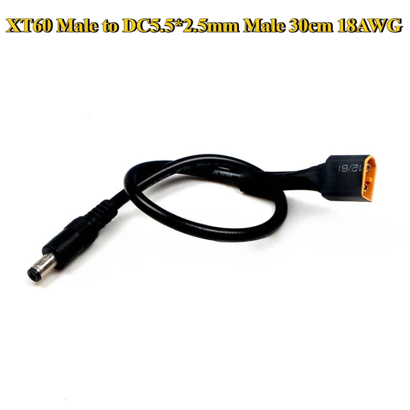 XT60 XT30 T Plug Male to DC 5.5*2.1/5.5*2.5mm Male Connector Battery Charging Adapter Cable Conversion Wire for DC Power Charger
