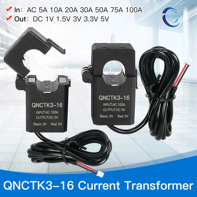 Split Core Current Transformer AC 10A 20A 30A 50A 100A Output DC 3.3V 5V Open Type Current Transformer Clamp CT