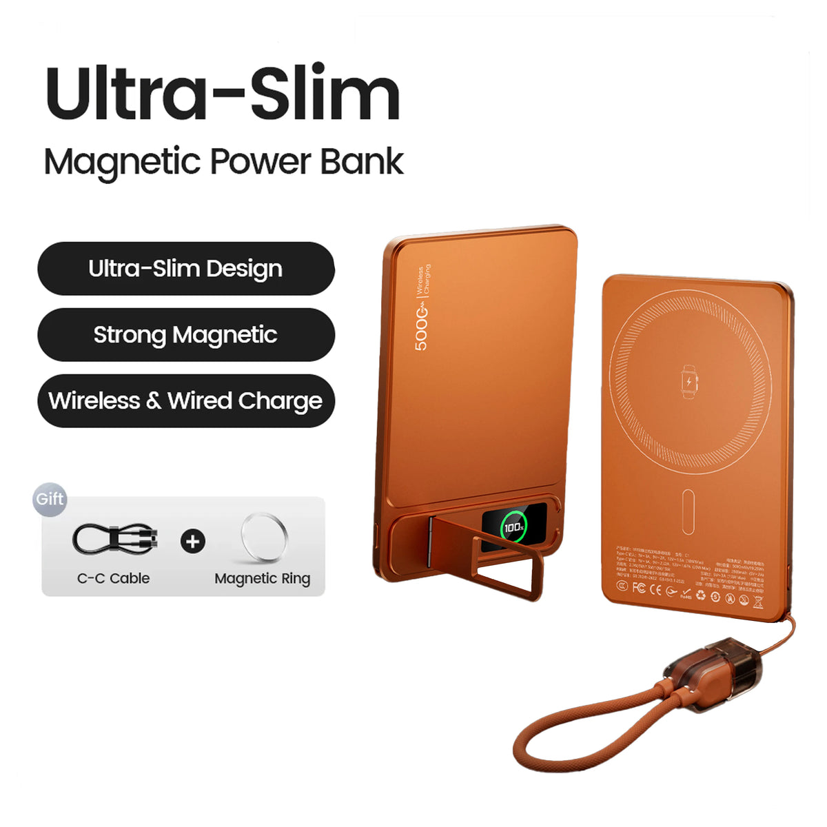 10000mAh Slim Power Bank for MagSafe,Magnetic Wireless 20W Fast Charging Portable External Battery For iPhone 12-17 Pro Samsung