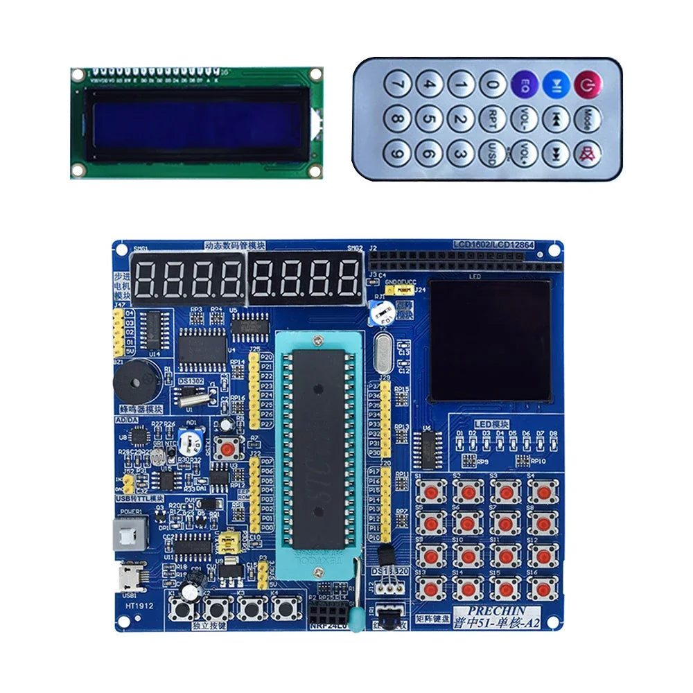 RoRuSSTC89C52 Controller 32/64-bit Operating System Microcontroller Experiment BoardC51 Development Board LCD1602 8051 MCU