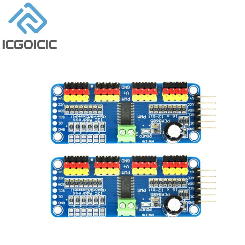 1-10PCS PCA9685 Robot Controller IIC Interface 16 Channel 12-Bit PWM Servo Motor Driver Board for Arduino Robot/ Raspberry Pi