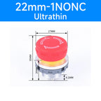 16mm 22mm Ultra Thin Plastic emergency stop button mushroom emergency switch self-locking stop charging pile power outage on off