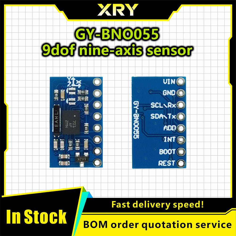 XRY GY-BNO055 9DOF 9-axis BNO055 Absolute Orientation Breakout Board Sensor Module Angle Gyroscope Module IIC Serial for