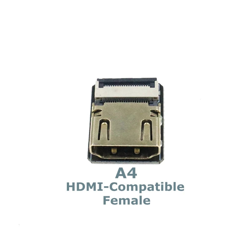 Ribbon FPV HDMI-Compatible Connector Flexible Flat Cable Raspberry Pi 4 Micro HDMI to HDMI/Mini HDMI Female 90 Degree FFC 20pin