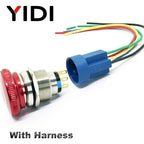 16mm 19mm 22mm Emergency Stop Switch Mushroom Round E-stop Metal Push Button Stop Switch 1NO1NC 2NO2NC Latching Switch On Off