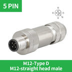 5/10/20 Pcs M12 4/5/6/8/12/17 Pin Shielded Sensor Connector Male Female Metal Assembly Aviation Plug