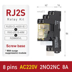 Thin-Flat Intermediate Relay 1NO1NC/2NO2NC 8A 24VDC | Compatible with  RJ1S-CL-D24 & RJ2S-CL-D24 | DIN Rail Relay for Contro