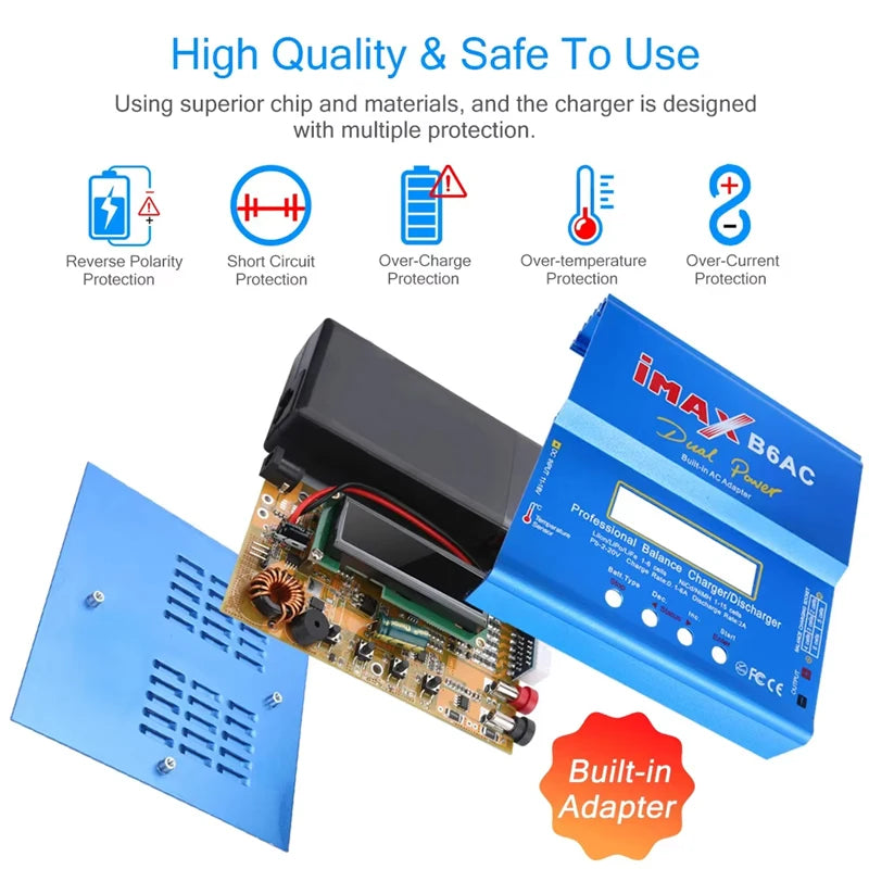 iMAX B6AC 2.0 RC Charger 80W B6AC 6A Battery Charger LiHv Lipo Nimh Li-ion Ni-cd Digital Balance Charger With LCD Digital Screen