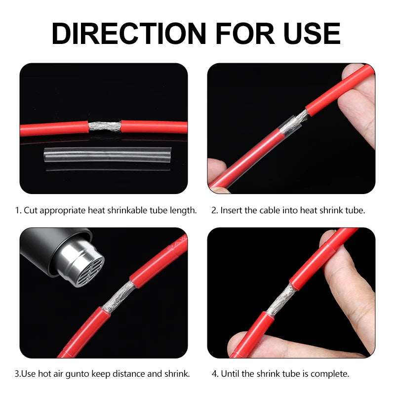 1~10m 3:1 Heat Shrink Tube With Glue Clear 1.6 - 39mm Dual Wall Adhesive Lined Polyolefin Shrinkin ﻿Wrap Cable Protect Sleeving