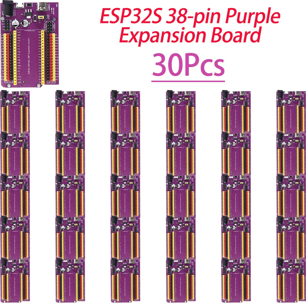 1/5/10/30Pcs ESP32S 38Pin Purple Expansion Breakout Board NodeMCU 32S Wifi UART Serial Communication Module Lua Program Board