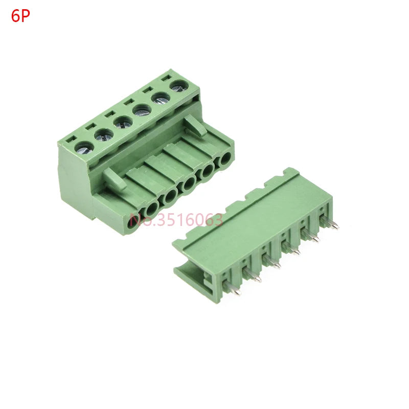 10Sets 2edg 2/3/4/5/6/7/8/9 Pin Screw Terminal Block Connector 5.08mm Pitch Plug + Straight Pin Header Socket For Pcb 2p 3p 4p