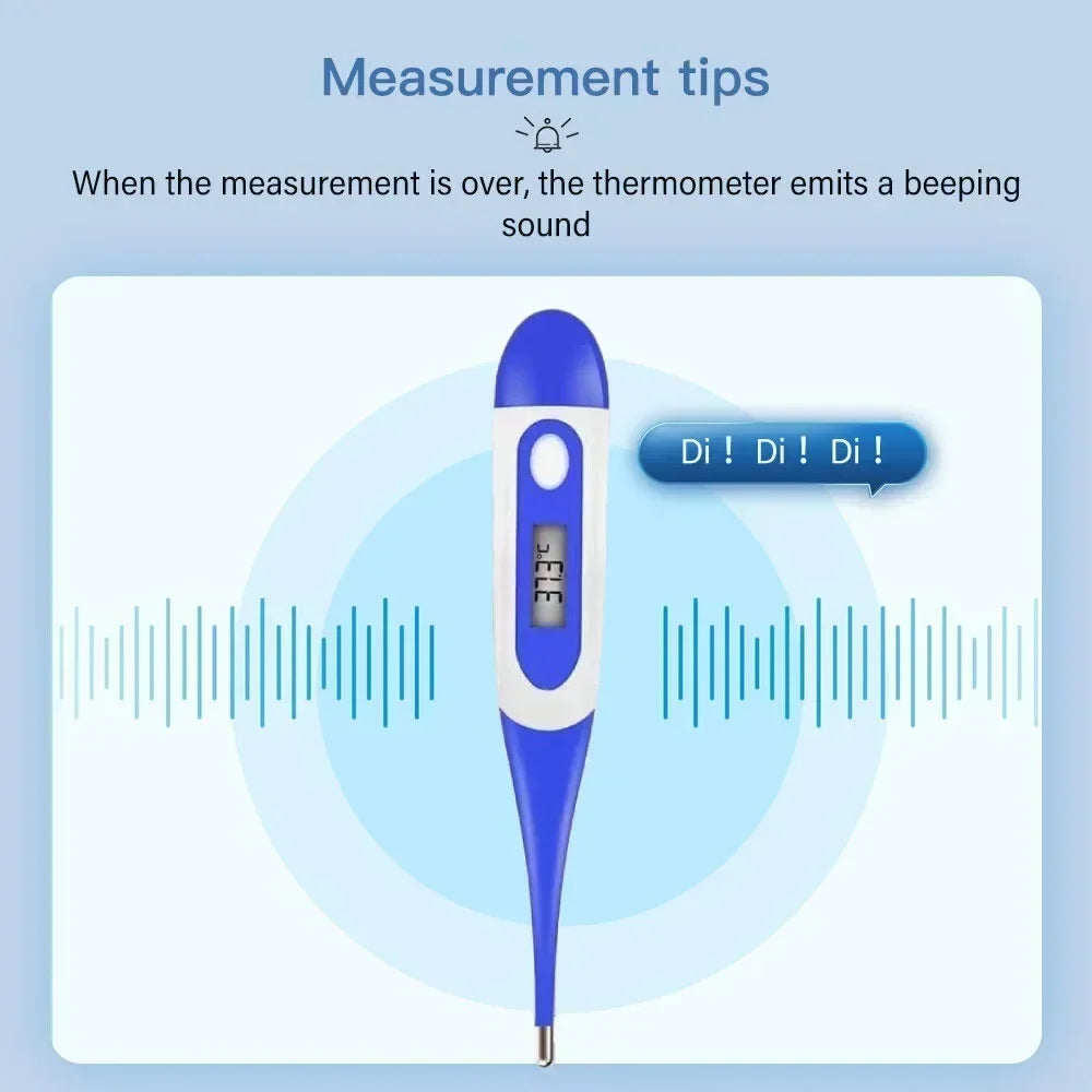 Professional Animal Digital Thermometer with Soft Probe Blue Digital Pet Dog Cat Veterinary Thermometer Waterproof Equipment