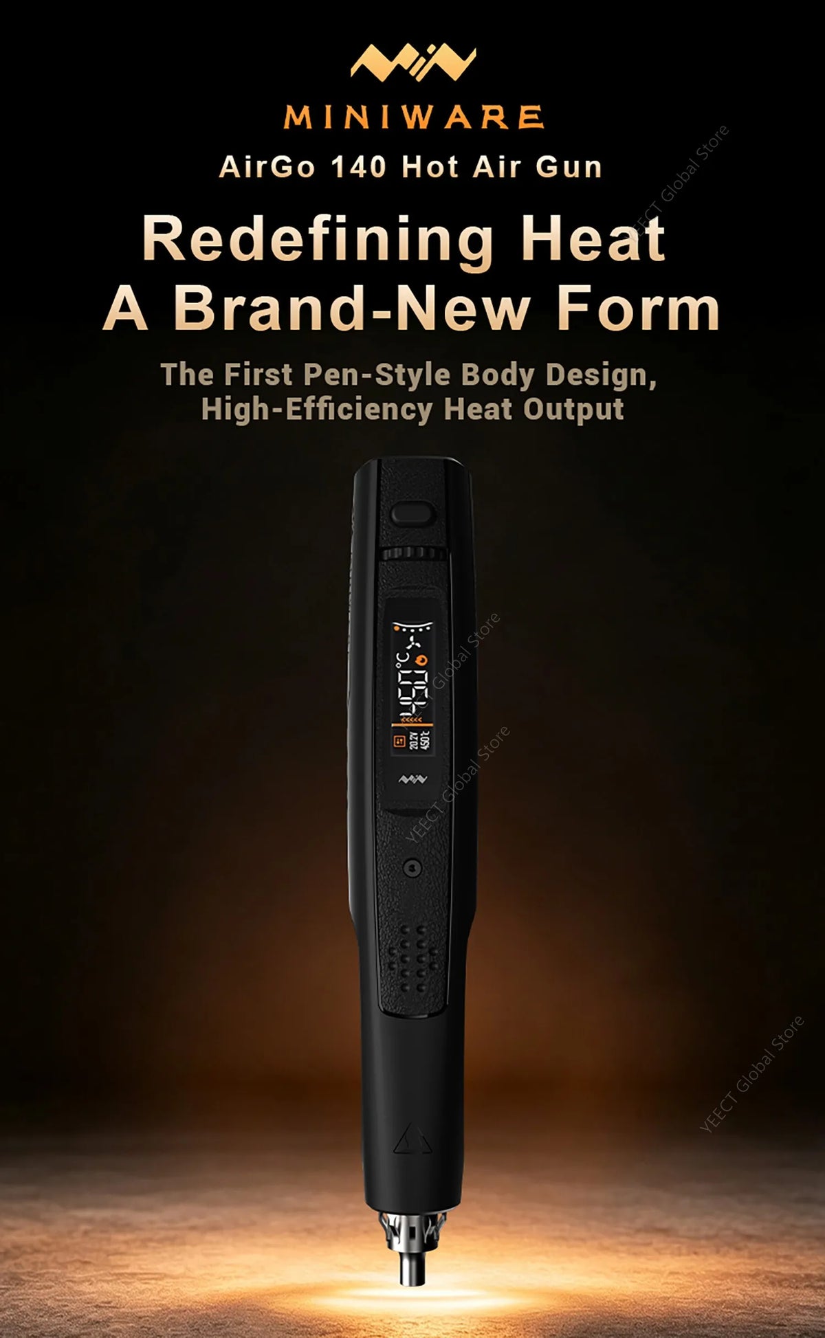 MINIWARE AirGo 140 Portable Hot Air Gun Soldering Station 140W PD USB C BGA Desoldering Rework Tool Smart Sleep Stand Kit