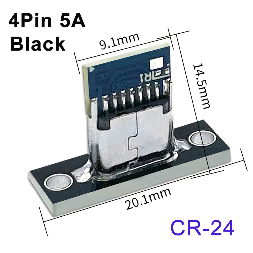1-10pcs USB 3.1 Type C Socket With Screw Fixing Plate Type-C USB Jack 3.1 Type-C 2Pin 4Pin 5Pin 6Pin Female Connector Jack