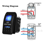 12V Marine Grade Rocker Switch SPST/ON OFF, DPDT/(ON) OFF (ON) Blue Led Light Bar for Carling ARB NARVA Replace Waterproof IP66