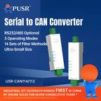PUSR RS485 RS232 to CAN Bus Converter CAN to Ethernet  Bi-directional Communication Industrial CAN Gateway Modbus RTU USR-CAN114