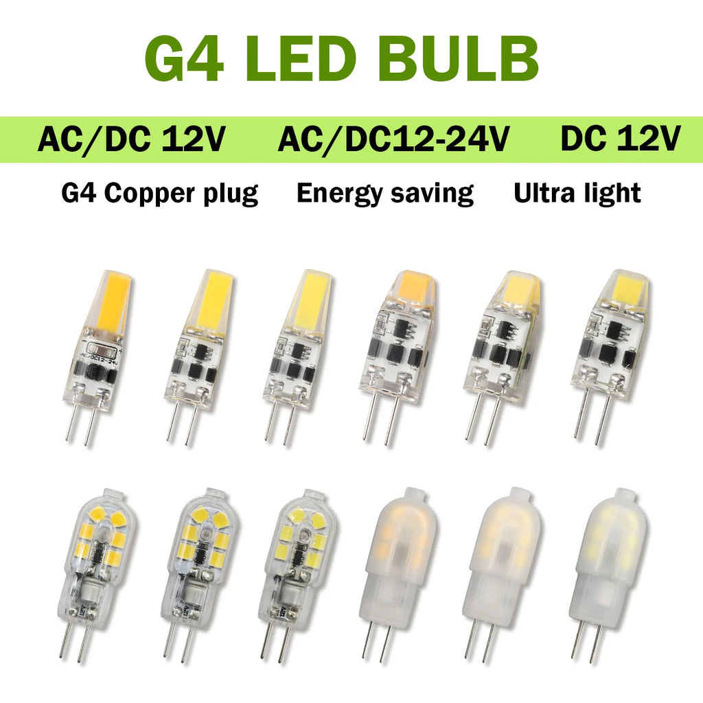 2pcs Mini G4 12V 24V LED Lamp Dimmable Light 3W COB Bulb AC DC 12V Lampada COB 360 Beam Lampada G4 COB Lights Replace Halogen