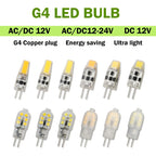 2pcs Mini G4 12V 24V LED Lamp Dimmable Light 3W COB Bulb AC DC 12V Lampada COB 360 Beam Lampada G4 COB Lights Replace Halogen