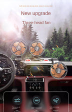 Car Fan 5V 12V 24V Car Cooling Fan 360° Adjustable Dual Head Air Fan USB 2Speeds Automotive Electric Fan For Dashboard RV Truck