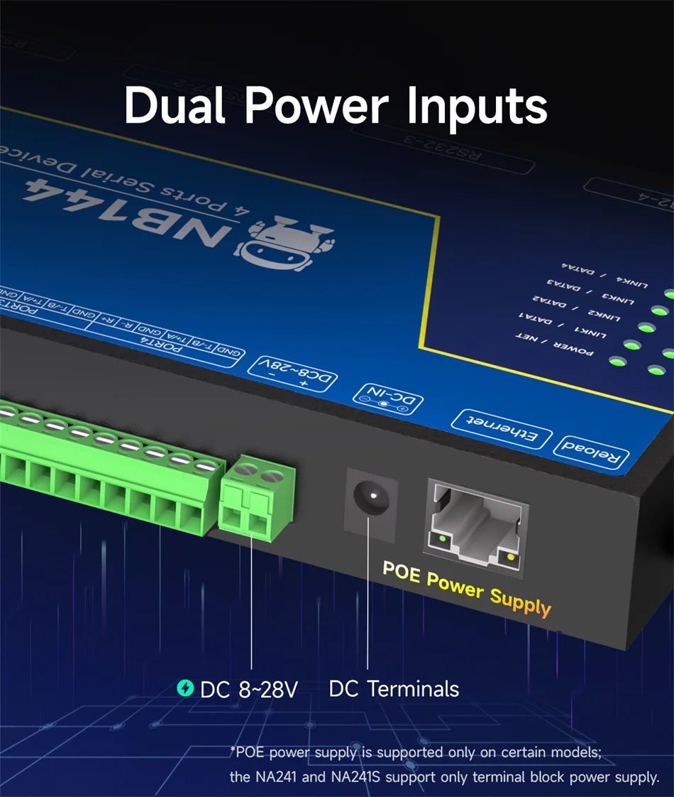 4 Channel Serial Server RS485 RS232 RS422 to Ethernet CDSENET NB144-V2 Series TCP UDP MQTT HTTP Modbus Storage Gateway Watchdog
