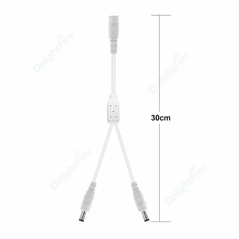 5.5mm 2.1mm 1 To 2/3/4/5/6/8 Way DC Power Splitter Cable 5V 12V Power Adapter Connector Cord For LED Strip Lights CCTV Camera