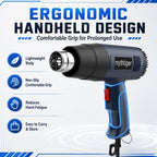 2000W Heat Gun Professional Hot Air Gun Adjustable Temperature 60-600 D 4 Nozzles for DIY Stripping Paint Shrinking PVC and Home