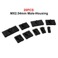 10Set(20PCS) MX2.54 Dupont Connector Housing With Lock Buckle 2.54mm Pitch Single Row 2P/3P/4P/5P/6P/7P/8P/10P/12P Docking Shell