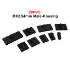 10Set(20PCS) MX2.54 Dupont Connector Housing With Lock Buckle 2.54mm Pitch Single Row 2P/3P/4P/5P/6P/7P/8P/10P/12P Docking Shell