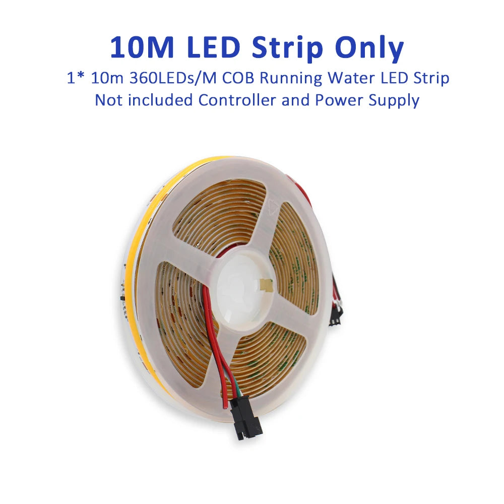 COB Horse Race LED Strip 24V WS2811 Running Water Flowing Light 360LEDs/m RF Touch Panel Controller 5M for Home Decoration