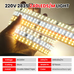 AC 220V LED Strip Waterproof 240Leds/M 3000K 4000K 6000K Home Decor Self Adhesive Tape Chain Light Flexible Ribbon Strip