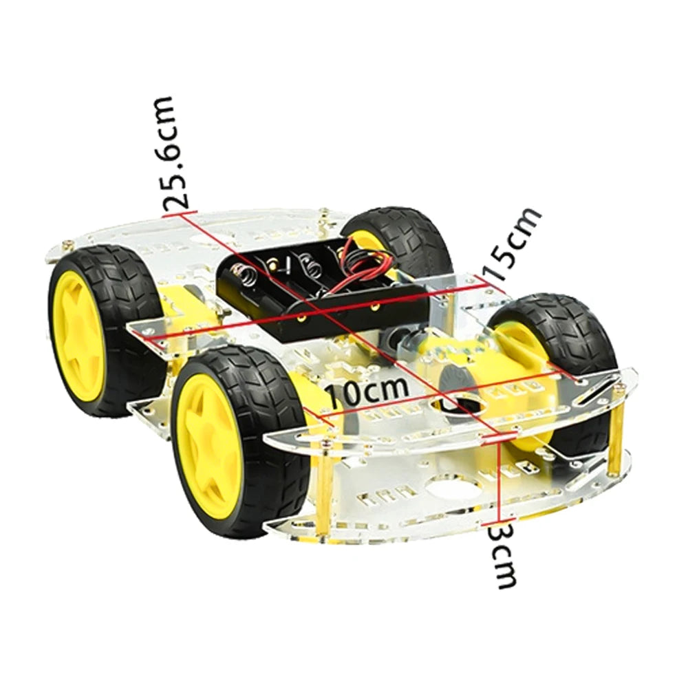 4WD DIY Smart Bluetooth Mini Car Electronic Kit Speed Encoder Ranging Obstacle Avoidance L293D Module DIY Soldering Practice Kit