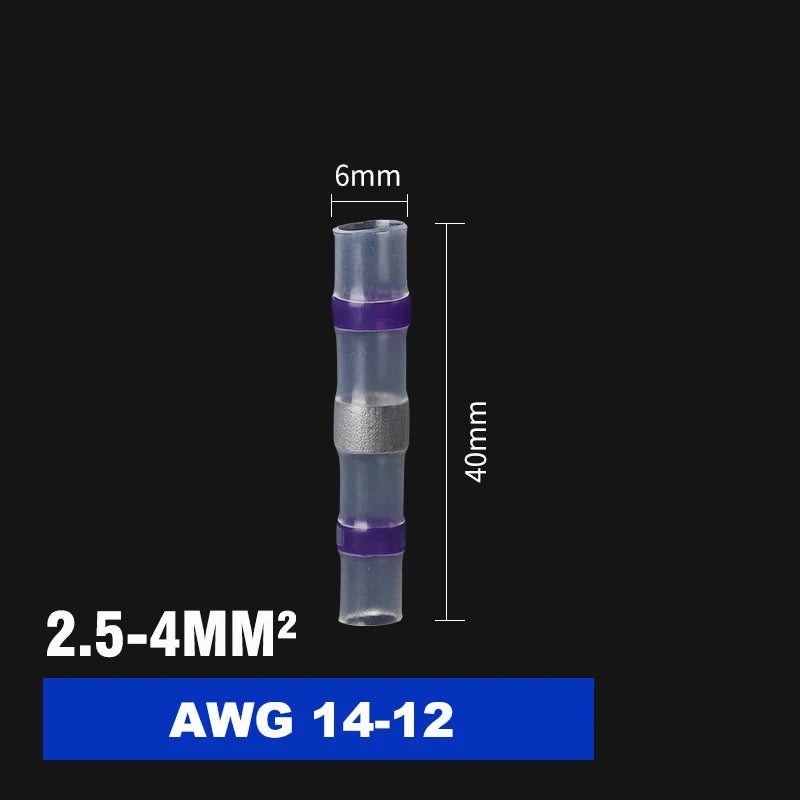 Solder Waterproof Heat Shrink Tubing Insulated Sealed Wire Connectors Car Marine Use Quick Wiring Terminals Cable Butt Sleeve