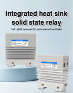 10A 25A 40A 60A 80A 100A Single Phase Slim SSR Solid State Relay With Heat Sink Industrial Relay DIN Rail Mount