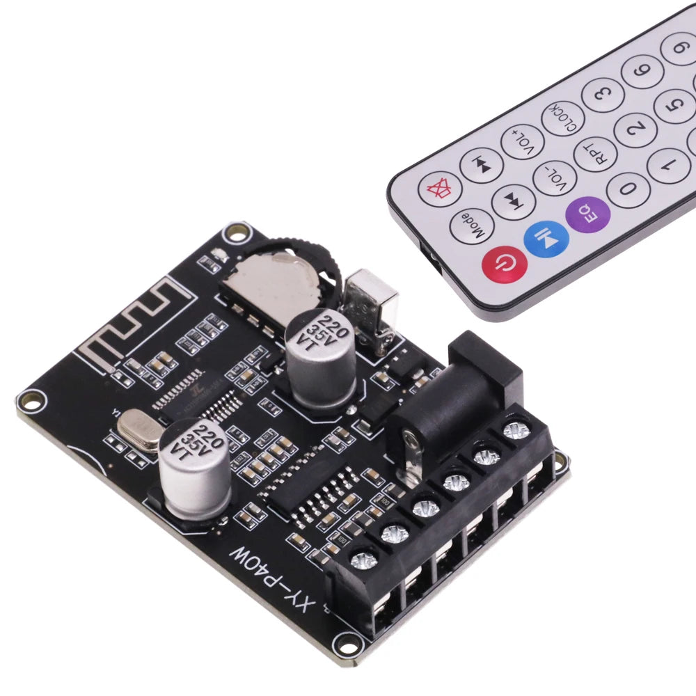 30W 40W Stereo Bluetooth Receiver Power Amplifier Dual-Channel Board 12V 24V High Power Digital Module for DIY XY-P40W