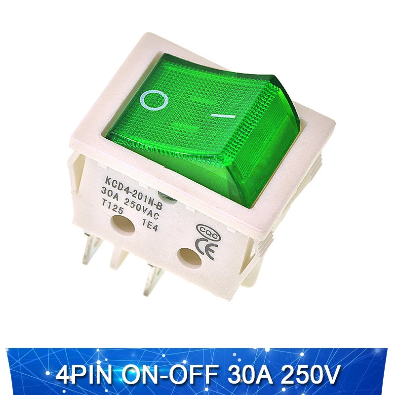 KCD4 Rocker switch ship type switch rocker power button 4/6PIN red light green light 31x25mm16A/30A 250v ON-OFF/ON-OFF-ON