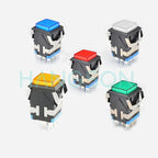 25PCS KD2 Push Button Switch Momentary Latching Square With Full Surface Light LED Indicator 8PIN 3A/250V 6A/125V