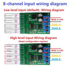 5PCS 3 in 1 8ch Input/Output Digital Switch TTL LvTTL CMOS RS485 IO Control Module Modbus Rtu Board For PLC Relay