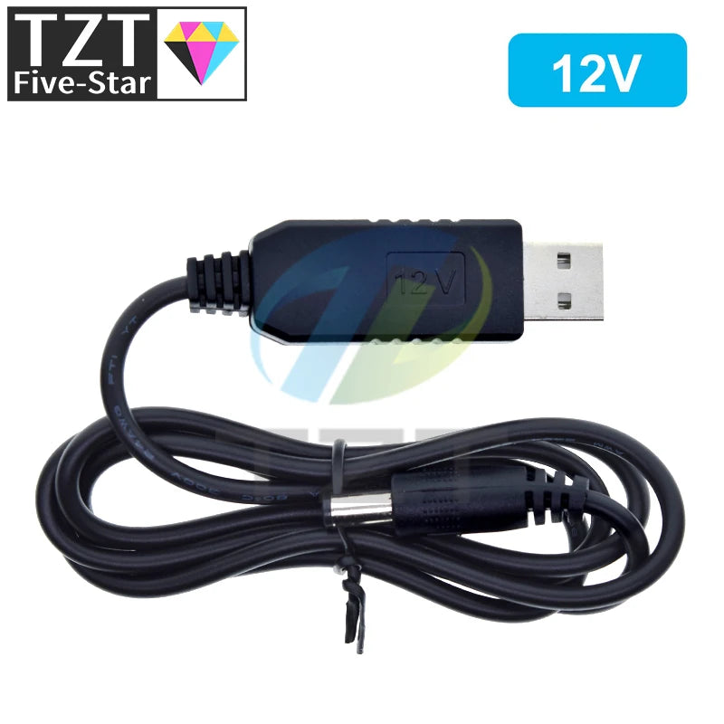 TZT 1/3PCS USB Power Boost Line DC 5V to DC 9V / 12V Step UP Module USB Converter Adapter Router Cable 2.1x5.5mm Plug