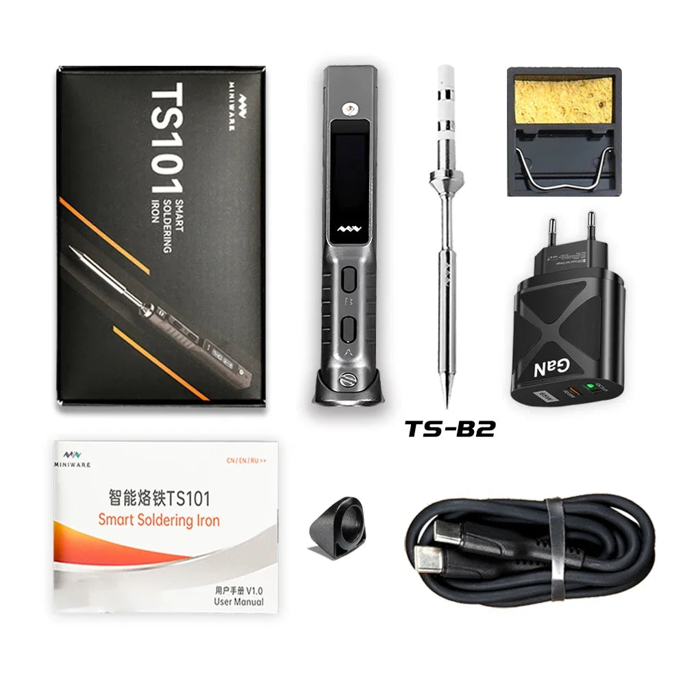 Original TS101 Soldering Iron Electric 65W Temperature Adjustable Programming TS100 Soldering Iron New Upgrade With PD Plug Kit