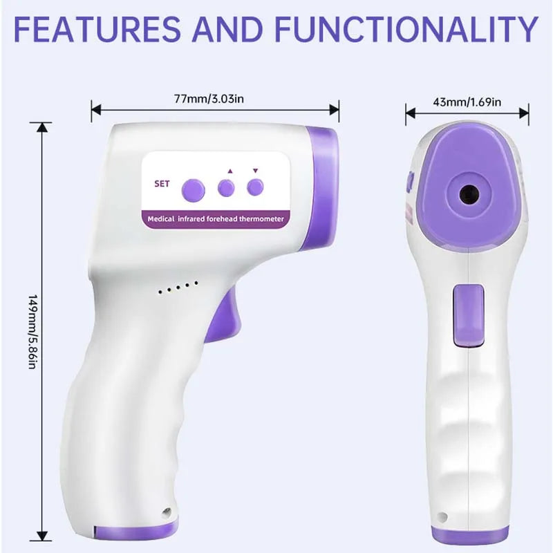 Multifunction Thermometer Three-color Backlit Display Forehead Thermometer Digital Display Infrared Alarm Human Body Thermometer