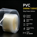 Clear PVC Of 18650 Battery Packs Heat Shrink Tube  30-300mmWidth,  Insulated Protection Film Wrap lithium Case  Sleeve